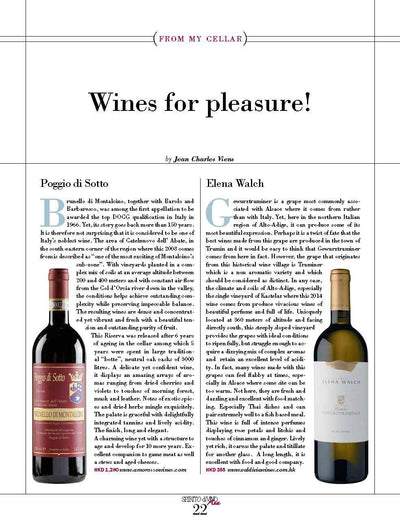 In Article: Wine for pleasure!