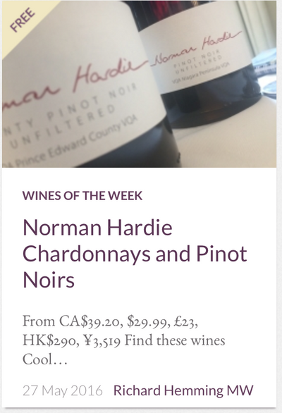 JancisRobinson.com reviews Norman Hardie: absolutely, utterly, profoundly delicious